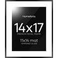 thumbnail image 1 of Marco de fotos Homeforia 14x17 de metal negro con vidrio templado, 1 of 9