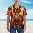 thumbnail image 2 of Susaid Sunset Meditating Dog Print Short Sleeve Shirts Button Down Casual Shirts Summer Beach Aloha Button Down Short Sleeve for Men ,X-Large, 2 of 7