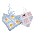 thumbnail image 3 of Unique Bargains 2 Pcs Triangle Bandana Knitted Turban Crochet Hair Scarf for Women White Purple Sky Blue, 3 of 5