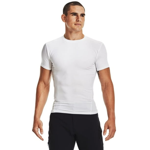 Camiseta de compresión Under Armour HeatGear de manga corta XXL blanca