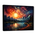 thumbnail image 2 of Designart "Horizon Aglow With Colorful Sunset" Hot Air Balloon Floater Framed Canvas Prints, 2 of 5