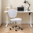 thumbnail image 2 of Porthos Home Elsy Mesh Upholstered Armless Office Chair with Chrome Roller Base, 2 of 8
