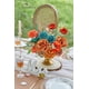 thumbnail image 3 of Flores Artificiales Serwalin Naranja Quemado y Azul Turqués de Seda x2, 3 of 8