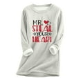 thumbnail image 3 of Qertyioot 2024 Womens Spring Winter Shirt Fall/ Oversized Printed Top With Thickened And Plush Insulation And A Snug Base Valentine's Day Tops, 3 of 3