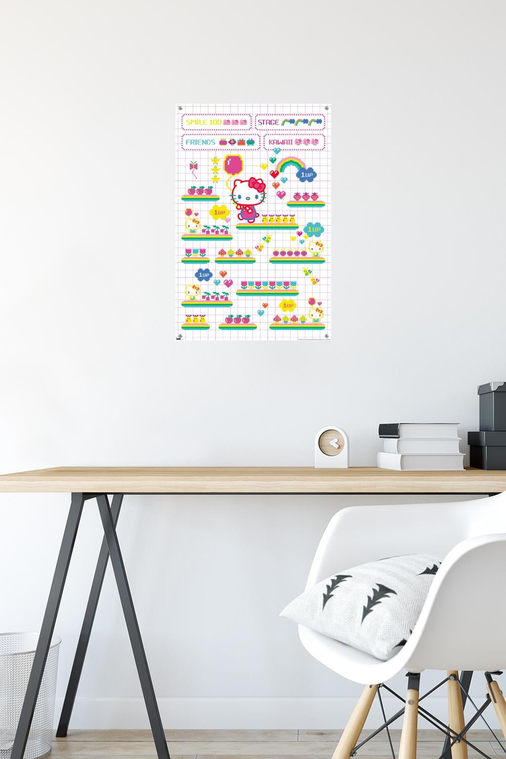 Hello Kitty - Arcade Wall Poster with Push Pins, 14.725" x 22.375"