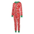 thumbnail image 5 of Tejiojio Christmas Matching Women Zipper Hooded Long Sleeve Ladies Christmas Printed Jumpsuit Pyjamas, 5 of 8