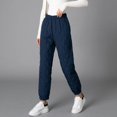 thumbnail image 1 of Pantalones anchos de algodón para mujer, otoño e invierno, pantalones gruesos y cálidos para mujeres de mediana edad y mayores, pantalones casuales de algodón rectos de talla grande para, 1 of 6
