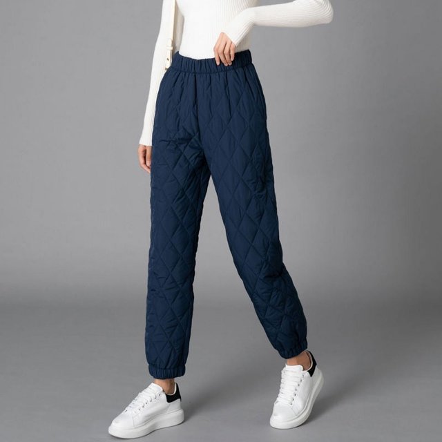 Pantalones anchos de algodón para mujer, otoño e invierno, pantalones gruesos y cálidos para mujeres de mediana edad y mayores, pantalones casuales de algodón rectos de talla grande para