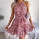 thumbnail image 5 of Vestido Sin Mangas Vestido sin mangas para mujer Vestido floral con cuello colgante Ruffle Summer (Rosa L) Cgtredaw para Mujer Rosa T S, 5 of 8