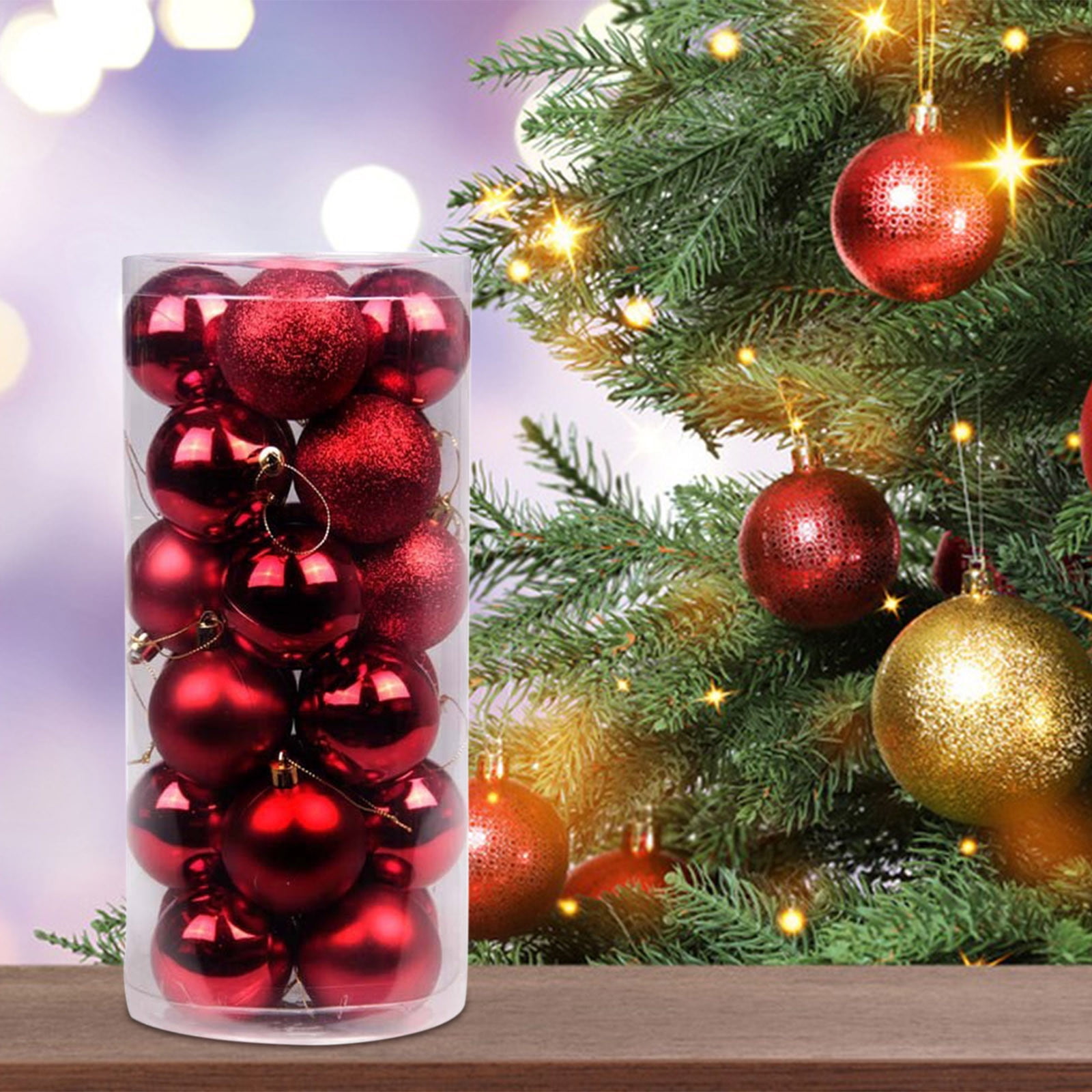 Boules De Noël Rouge 30 Pièces - Décoration Scintillante Pour Sapin En Plastique, 3 Cm, Idéal Pour Arbre Et Déco