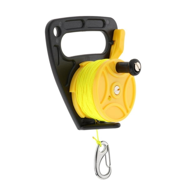 Scuba Diving Reel with Handle for Kayaking Open Water Recreational Diving  Spear yellow 46m 