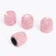 thumbnail image 5 of Juego de 5 tapones para vástago de coche, anillo de botón de encendido, tapones universales con diamantes de imitación para neumáticos, decoración para llave de arranque de coche (rosa), 5 of 6