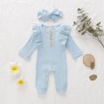 thumbnail image 3 of URMAGIC Newborn Baby Girls Ruffled Romper + Headband Outfits Clothes Set, 3 of 9