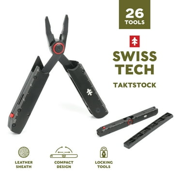 Swiss Tech Takstock AUS-8 Steel Blade 26-in-1 Folding Multitool