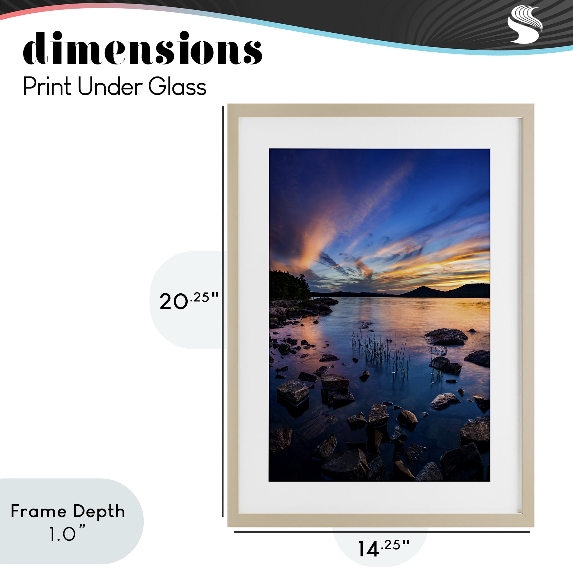 Stupell Industries Sunrise on Piseco Lake Birch Framed Print Under Glass, design by Jonathan Zaharek