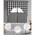 thumbnail image 2 of Black White Plaid Swag Curtains for Living Room/Bedroom Windows, Modern Simple Buffalo Check Gingham Kitchen Curtains and Valances Set 36 Inch Length, Light Filtering Swags Valance Curtain Panels, 2 of 5