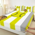 thumbnail image 3 of Castle Fairy Teens Adults Baseball Gamer Full Size Sheets 4-Piece,Sport Game Breathable Bed Sheets,Abstract Geometric Stripes Lightweight Sheet Sets,Breathable Home Decor, 3 of 7