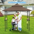 thumbnail image 4 of GVDV 8'x 5' Grill Gazebo Canopy, Outdoor BBQ Gazebo Shelter with 2 Side Shelves & Double-Tiered Top, 4 of 7