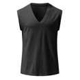 thumbnail image 6 of jsaierl Men's Casual Solid Tank Tops Summer V Neck Loose Sleeveless Shirts Big and Tall Muscle Fitness Sports Vest Blouse, 6 of 9