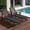 CLASSIC BLACK, variant on Ciokea Lounge Chair Outdoor with Wheels HDPE Chaise Lounge Chair Wood Texture 5 Positions Cup Holder for Patio Pool Grey