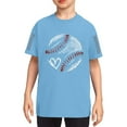 thumbnail image 1 of T-shirt Graphique de Baseball pour Garçons et Filles, Col Rond, Manches Courtes, pour Adolescents, Bleu Ciel 150/8 Y-9 Y, 1 of 3