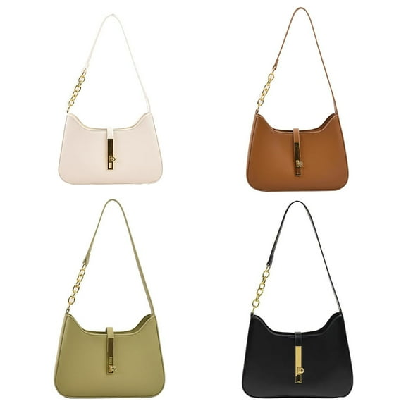 Shoulder Bag for Women, Leather Bags for Women, Simple Generous Design Nylon Lining Shoulder Bag with A Multifunctional Zipped Concealed Pocket for Storing Small Items, Black