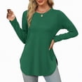 thumbnail image 2 of Towmus Womens Long Sleeve Crew Neck Shirts Side Split Basic Loose Tunic Tops for Women Casual Women's Fall Sweatshirts 2025, 2 of 6