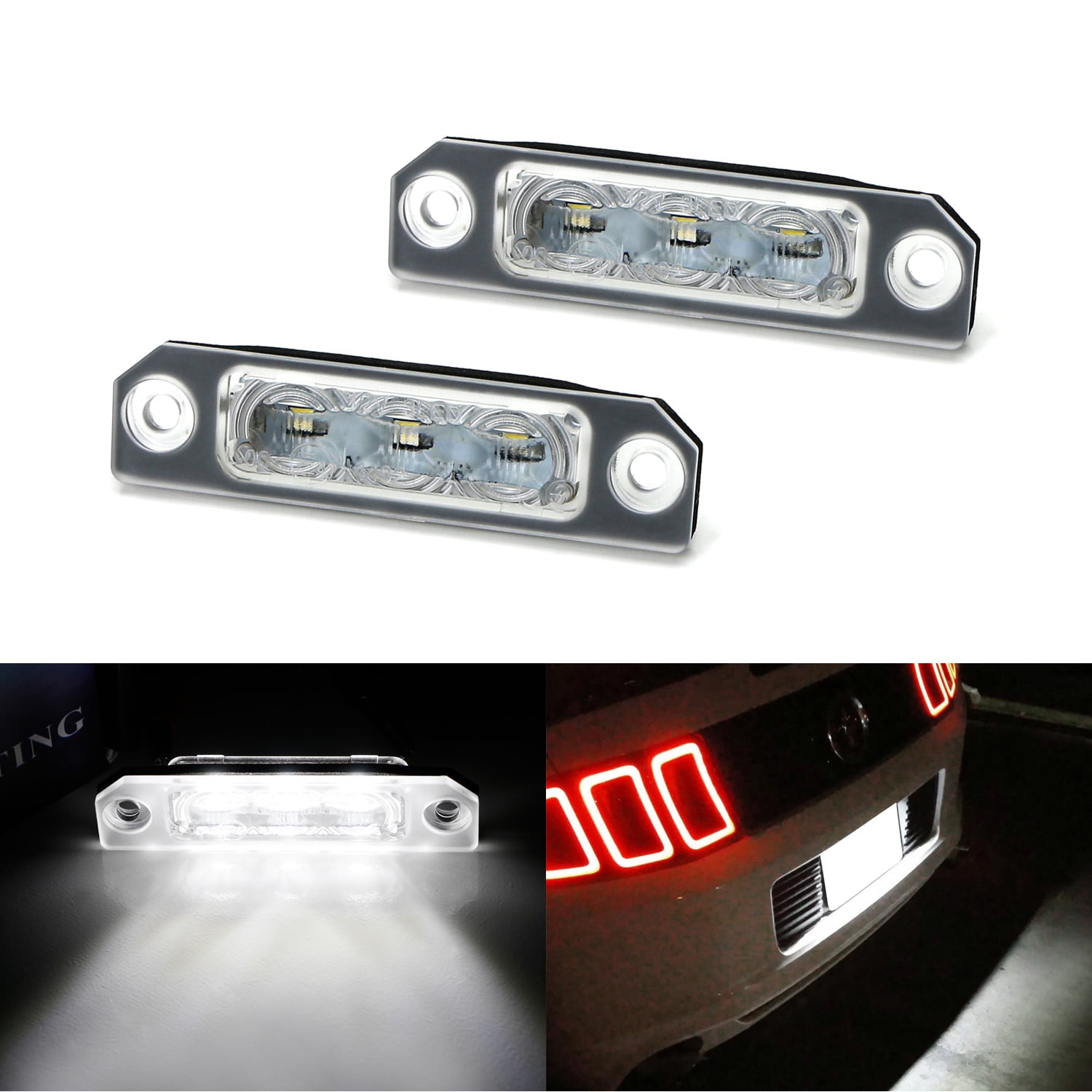iJDMTOY (2) Exact Fit 3Diode Xenon White Osram LED License Plate Light