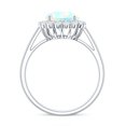thumbnail image 2 of Real Ethiopian Opal Engagement Ring with Diamond Halo - Classic Round Opal Ring - 2 Carat - AAA Quality, 14K White Gold, US 11.00, 2 of 9