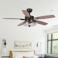 thumbnail image 3 of Parrot Uncle 52" Rustic Black Caged Ceiling Fan with Lights and Remote Control, Glass Shade Chandelier Ceiling Fan, 3 of 11