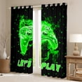 thumbnail image 2 of Manfei Kids Gamepad Controller Blackout Curtains (2-Pack 42x63) Green Polka Dot Decor For Boys, 2 of 6