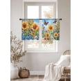thumbnail image 2 of Summer Yellow Sunflower Sheer Curtains for Living Room Bedroom Daisy Wildflower Pastoral Sheer Curtains 45 Inch Long 2 Panels Set Light Filtering Curtain Window Treatments Drapes for Dining Room, 2 of 6