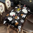thumbnail image 2 of Black Halloween Ghosts and Pumpkins Rectangle Tablecloth 60"x102",Waterproof Polyester Rectangle Table Cloth, Wipeable Spillproof Polyester Tablecloth for Dining, Camping, Indoor and Outdoor, 2 of 6
