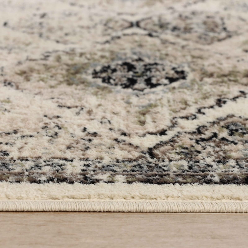 Superior Mayfair Distressed Damask Indoor Runner Rug, 2' 7" x 8', Ivory