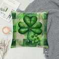 thumbnail image 2 of Leisuo St. Patrick's Day Green Clover Throw Pillow Covers Grey Buffalo Plaid Lucky Shamrock Pillow Cases Farmhouse Home Decor Couch Cushion Cover, 2 of 5