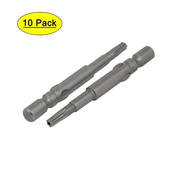 Unique Bargains 4mm Dia Round Shank T8 Torx Security Screwdriver Bits Handy Tool 40mm Long 10pcs
