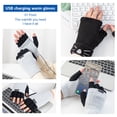 thumbnail image 3 of Guantes sin dedos Invierno Suave Portátil Cálculo Cálido Recargable Calefacción eléctrica desmontable Mittens Protector de mano Regalo Dark Grey Inevent HA011767-03, 3 of 7