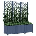 thumbnail image 3 of vidaXL 1 Piece Blue Gray PP Garden Planter with Trellis 47.2"x15.7"x53.5", 3 of 8