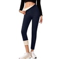 thumbnail image 2 of HKYNLAG Fleece Lined Leggings Women Thermal Thick Winter Warm High Waisted Tummy Control Soft Snow Pants Navy XL, 2 of 3