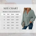 thumbnail image 2 of TEMOFON Hoodies for Women Long Sleeve Waffle Pullover Sweatshirts Casual V Neck Comfy Hoody Fall Ladies Trendy Light Green Button Tops XL, 2 of 5