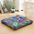 thumbnail image 4 of Dutch Velvet Boho Yoga Cushion 22in, Square Meditation Pillow for Bedroom, Reading and Zen Room, 4 of 7