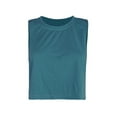 thumbnail image 3 of Womens Tank Tops Plus Size Sleeveless Round Neck Solid Color Slim Base Shirt Top Green Free Size, 3 of 3