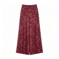 thumbnail image 5 of Ailaofu Women's Fall High Waist Jacquard Wide Leg Pants Button Formal Palazzo Trousers for Evening and Workwear, 5 of 6