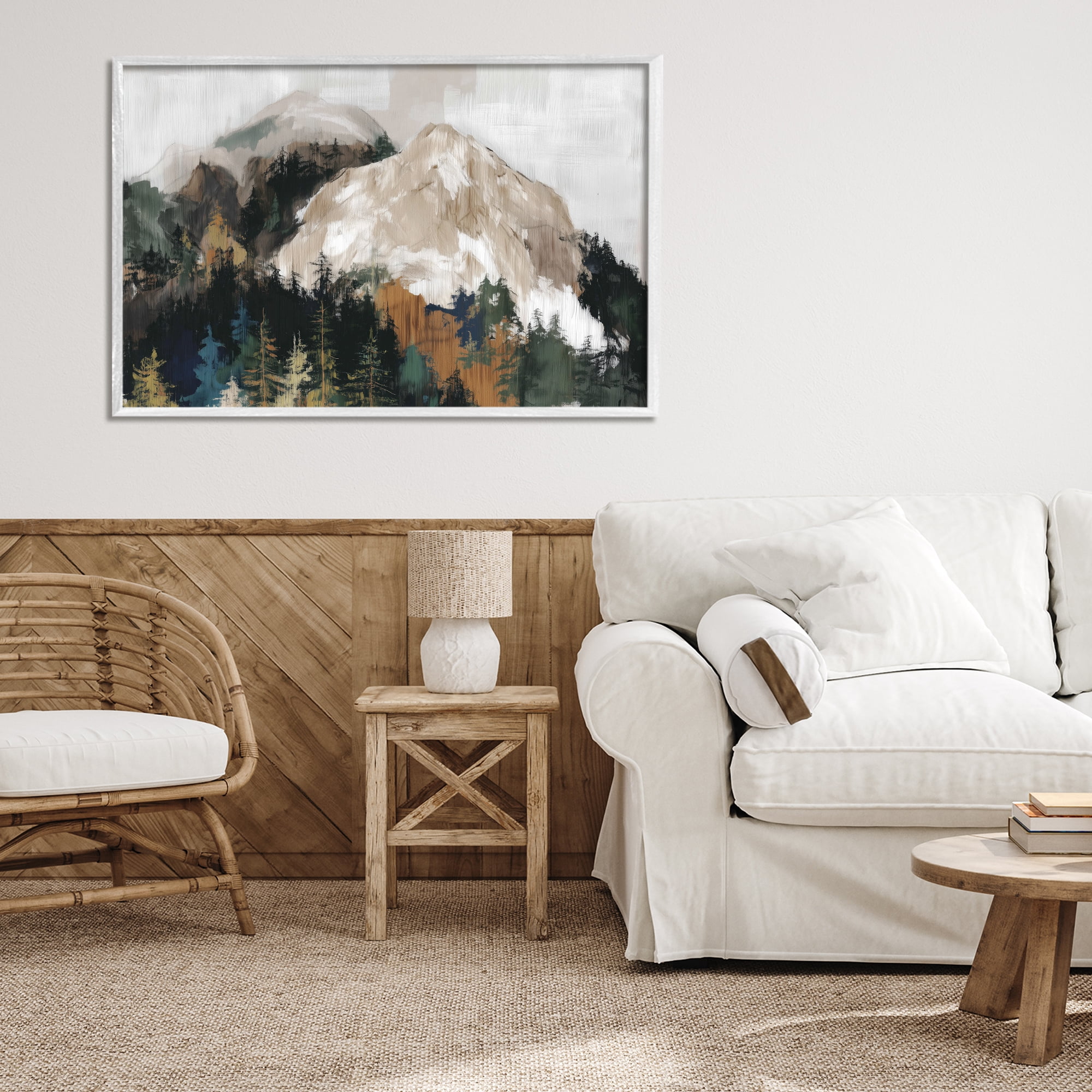 Stupell Industries Rugged Mountain Peaks White Framed Giclee Art, design by Chromatic Storm Studio
