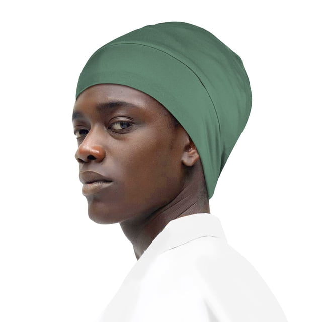 Gorro de pelo Fittia Satin para dormir, correa antideslizante, color verde