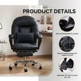 thumbnail image 5 of EMIAH Ergonomic Office Chair with Foot Rest Criss Cross Chair with Wheels Reclining Executive Office Chair Mid Back PU Leather Swivel Computer Chairs Lumbar Support for Home Office (Black), 5 of 23