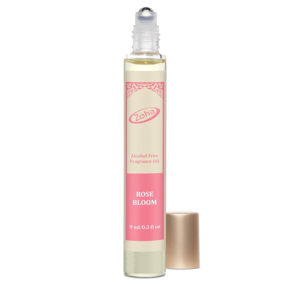 Perfume Zoha Rose Bloom Aceite de perfume sin alcohol, 9 ml