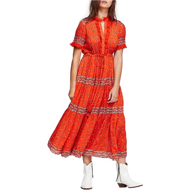 Vestido Maxi Free People Rare Feeling Rojo XS