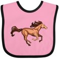 thumbnail image 3 of Inktastic Galloping Brown Horse-stylized Illustration Boys or Girls Baby Bib, 3 of 4