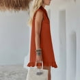 thumbnail image 7 of Kukoosong Women's Ruffle Sleeveless Shirt Mini Dress, Collar Button Down Tank Dress with Pocket, Solid Color Casual Summer Ruffle Hem Short Dress, 7 of 7